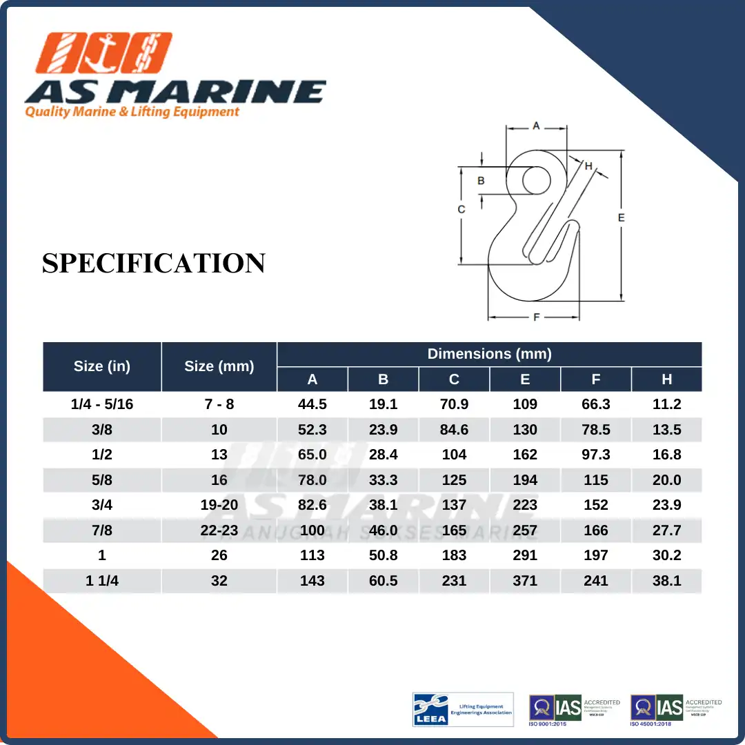 Specification A1328 Crosby USA